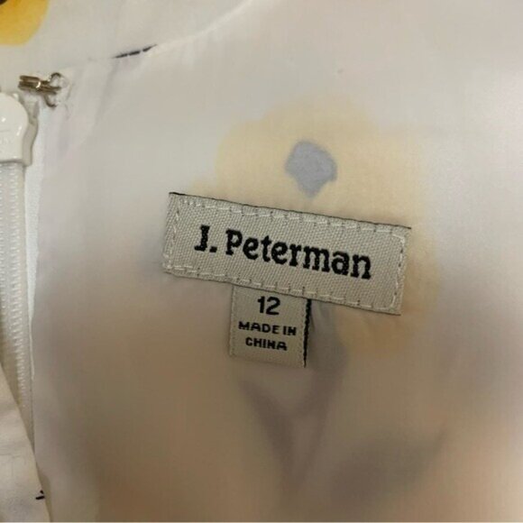 J Peterman Yellow Floral Sleeveless Sheath Dress 12 Fitted Sleeveless - Picture 6 of 7